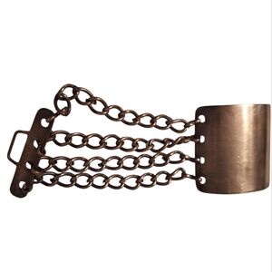 Unusual Edgy Maximalist Stainless Steel Chain BAR Bracelet Industrial Steampunk